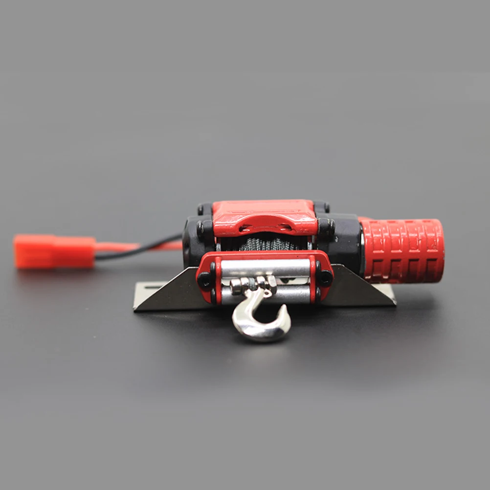 

High Simulation Metal Electric For Rc Crawler Car 1/10 Accessories Red+Black Low Noise Long Life Winch For Rc Car