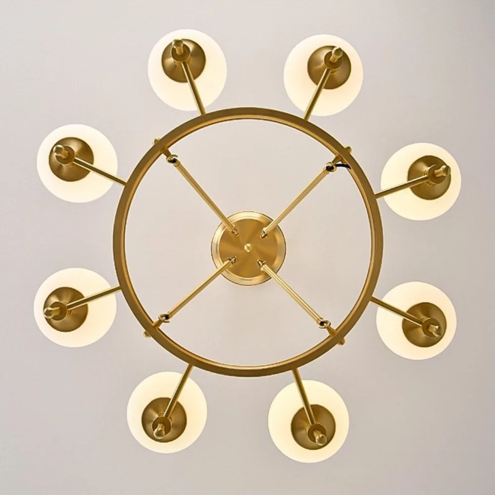 

Современный латунный подвесной светильник с рулем лодки, морской креативный потолочный светильник для гостиной, спальни, роскошный домашний декор, освещение