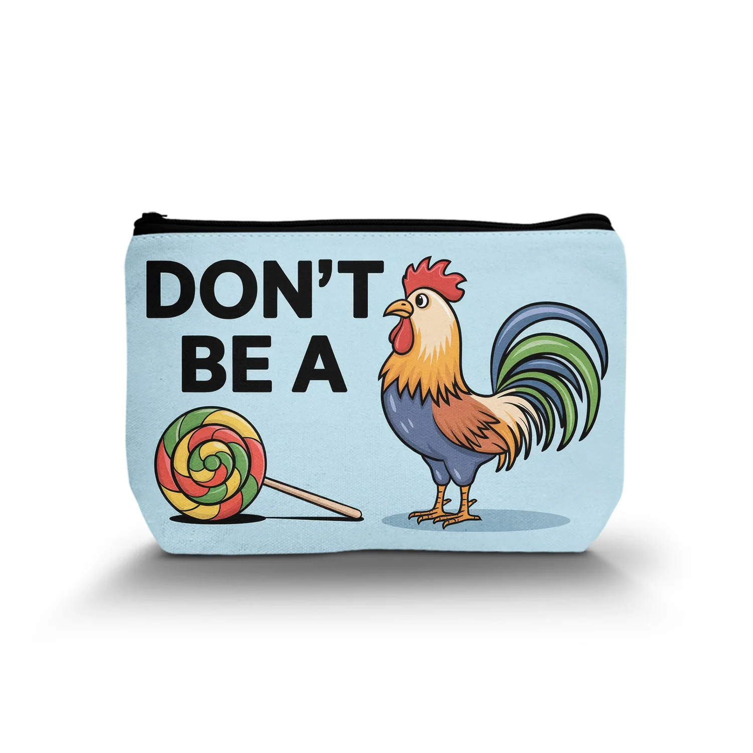 1Pc Charming Rooster Lollipop Aesthetic Cosmetic Bag Durable And Stylish Zipper Portable Women'S Cosmetic Bag Suitable For Daily