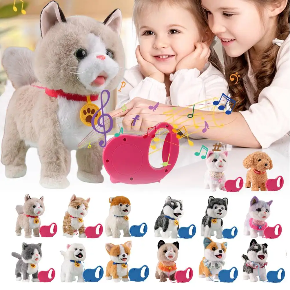 Walking Interactive Robotic Dog Electronic Toy With Remote Control, Realistic Licking & Voice Imitation, Soft Plush Pet for Kids