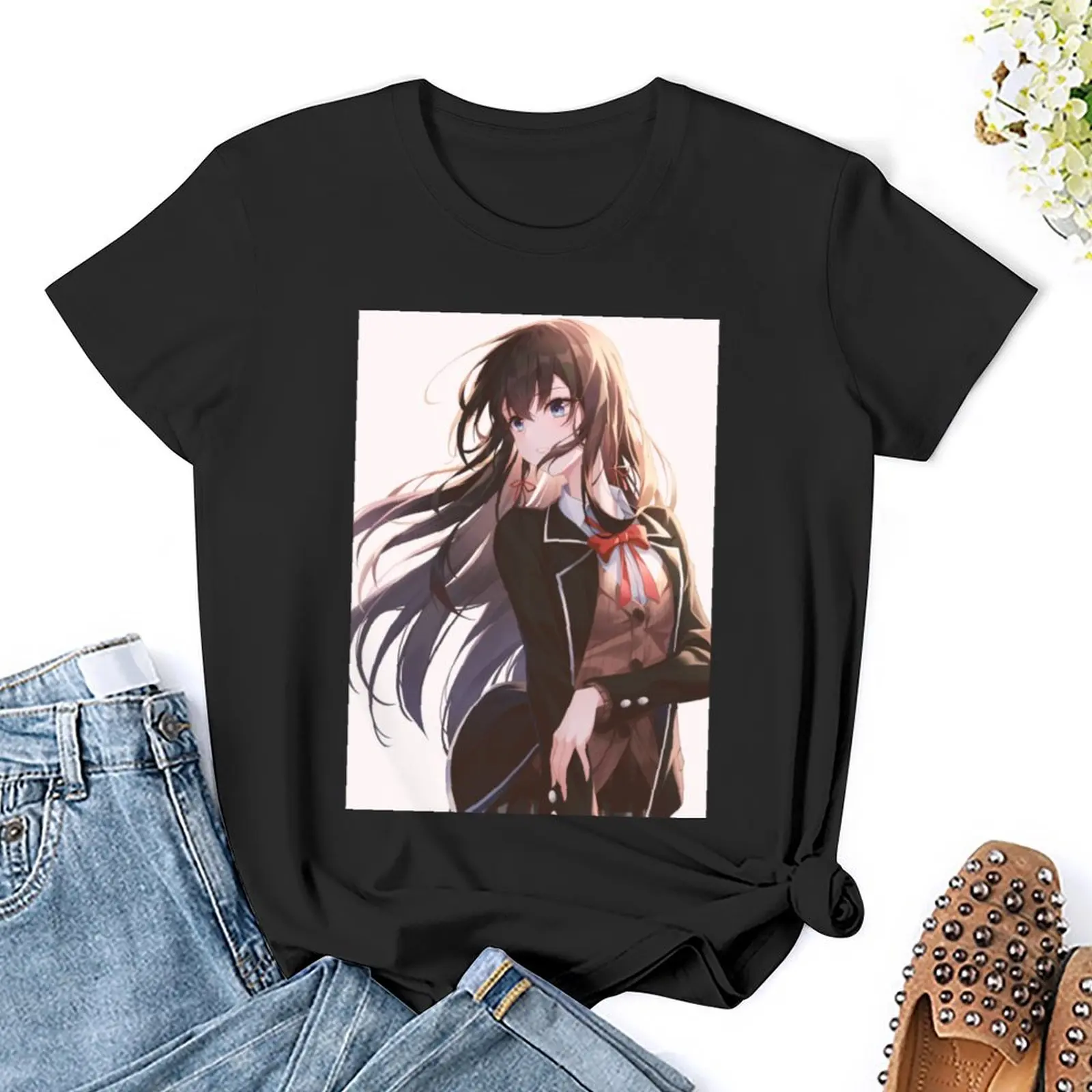 Yahari Ore no Seishun Love Comedy wa Machigatteiru T-Shirt Bluzka śmieszne koszulki Odzież damska