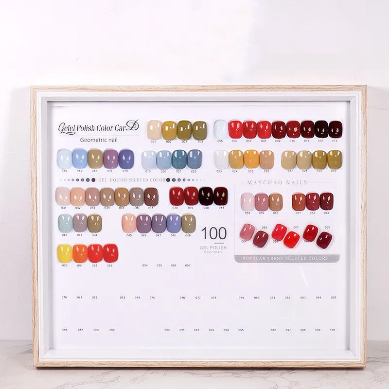 Nail Art Display Board Professional Manicure Swatch Solid Wood Frame Nail Display Accessories False Nail Tips Display Holder