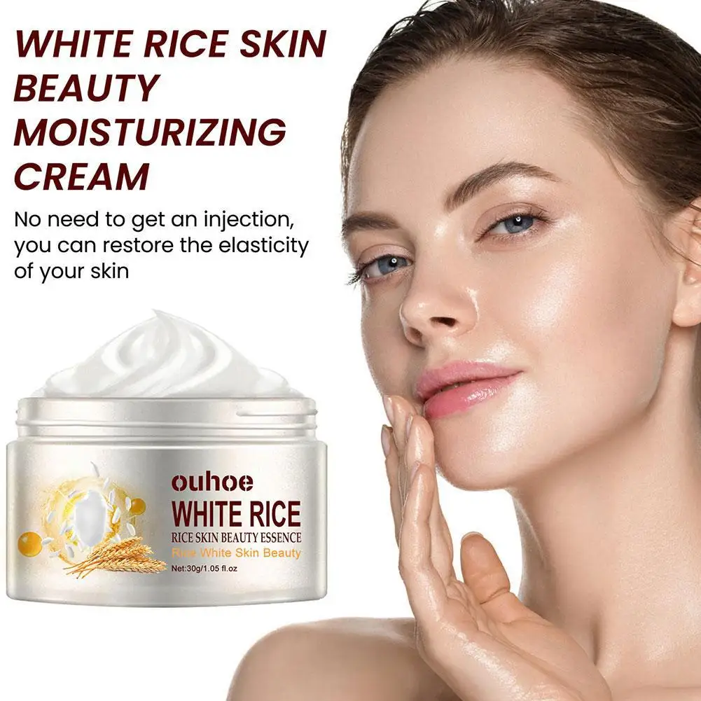 White Rice Whitening Cream Anti Aging Fade Fine Lines Face Cream Pigment Remover Improve Dull Moisturizing Skin Care