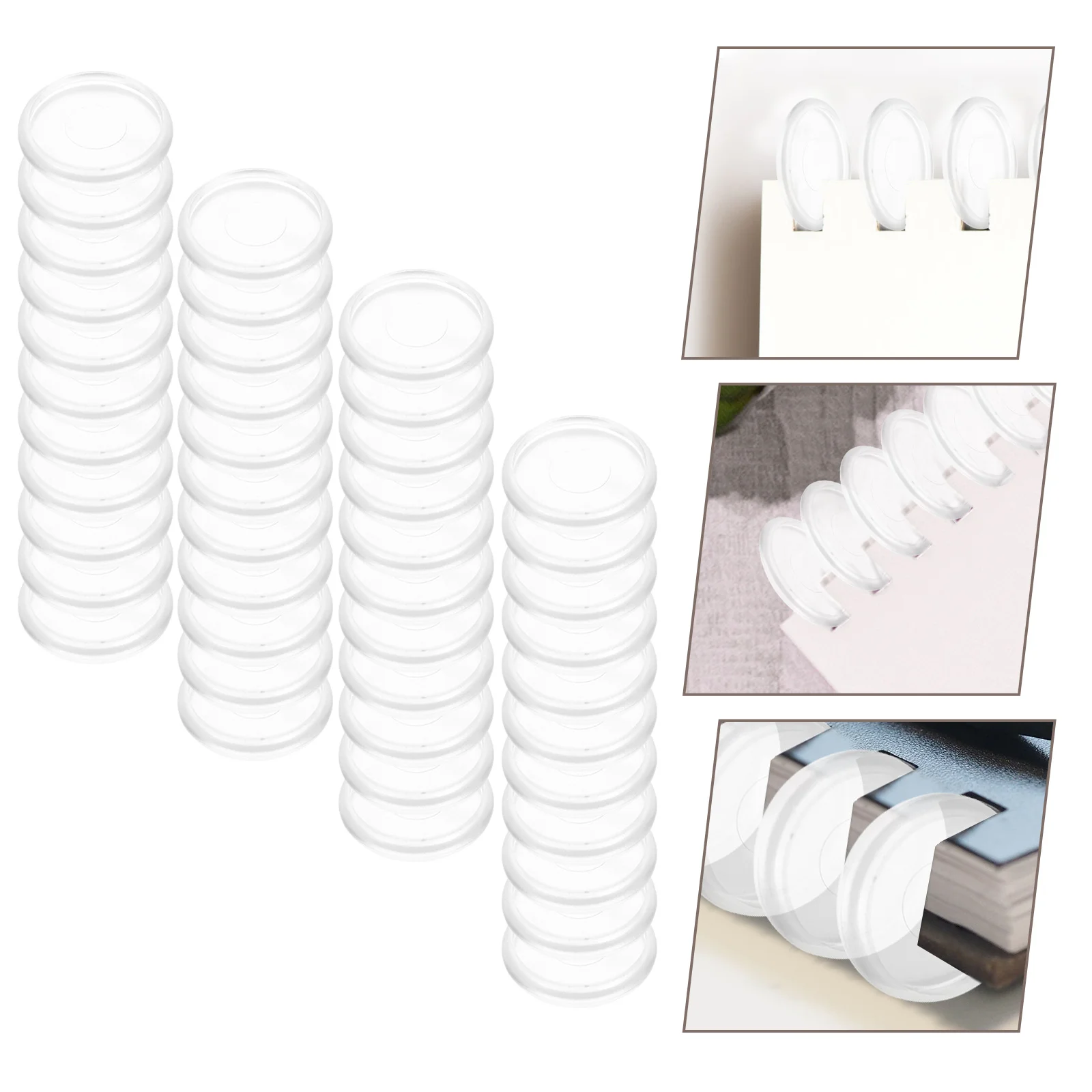 44Pcs Plastic Binding Discs Flexible Round Loose Leaf Binder Rings for DIY Stationery Planner Notebook Expansion System