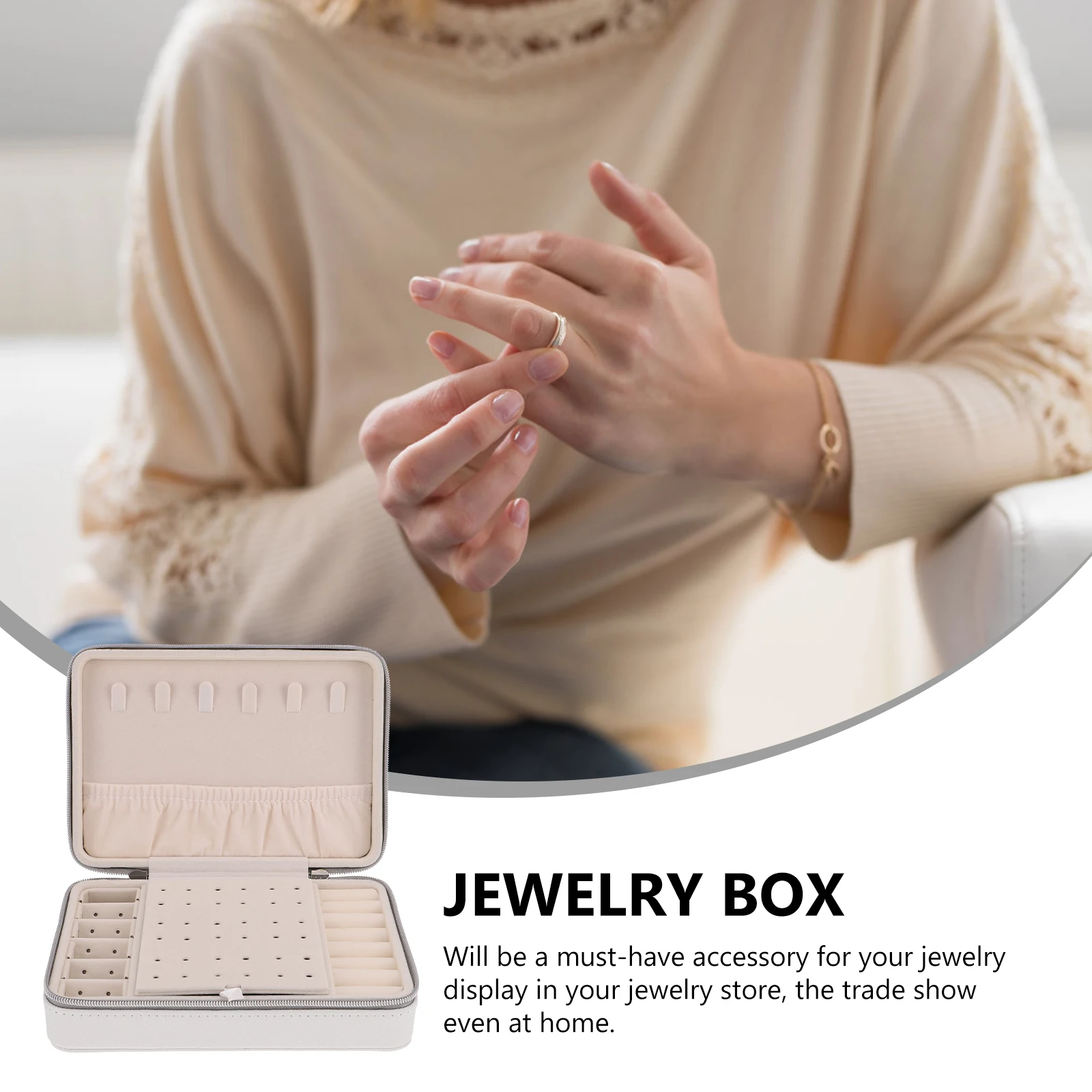 

Jewelry Storage Box Premium PU Travel Case Smooth Texture Ring Necklace ganizer For Home Display Gift Packaging