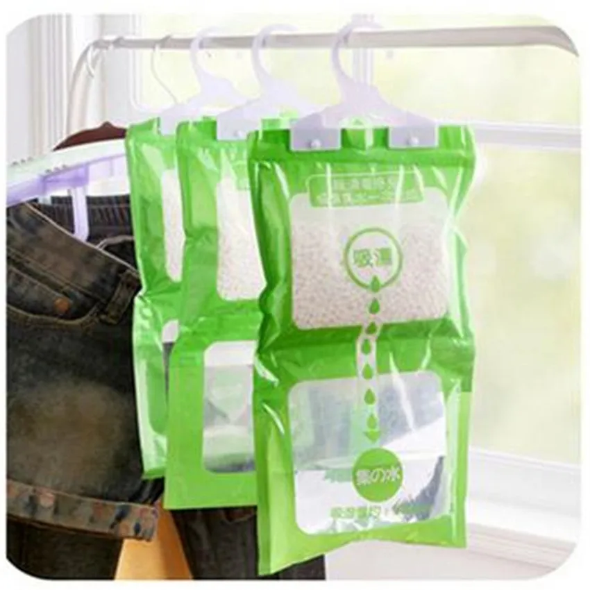 Home Moisture Bag Anti-Mold Desiccant Bags Portable Hanging Wardrobe Dehumidizer Closet Hygroscopic Bag Hanger Drying Agent New