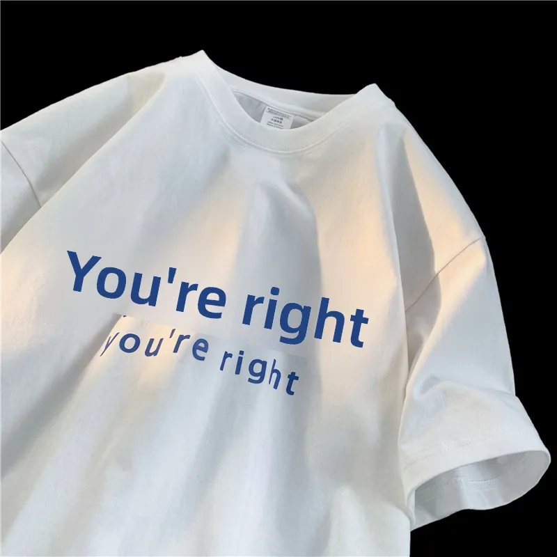 

Summer Men's T-irt American Retro Heavyweight ort Sve Trendy Salt System Boyfriend Sle Seven f Sve round Ne