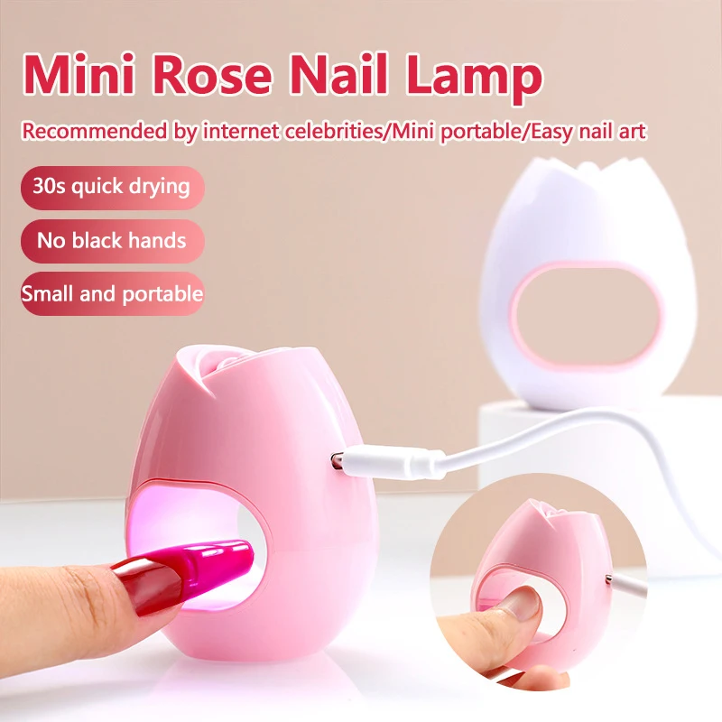 Portable Uv Gel Mini Rose Shaped Design Lamp Nail Fast Drying Lamp LED Light For Gel Polish Manicure Tool