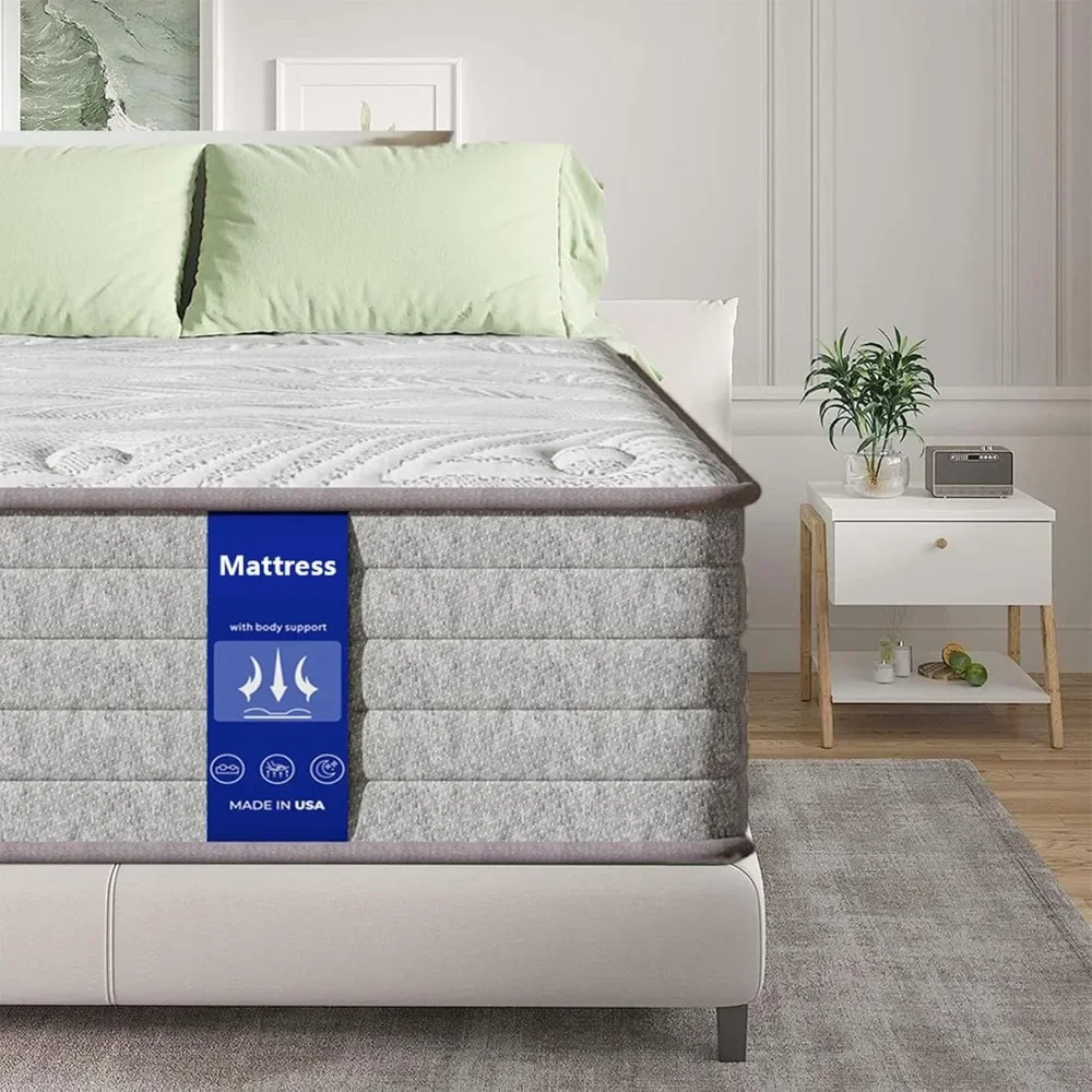 

Mattress, 12 Inch Memory Foam Hybrid Mattress, Mattress in a Box with Motion Isolation, Strong Edge Support, Pressure Relief