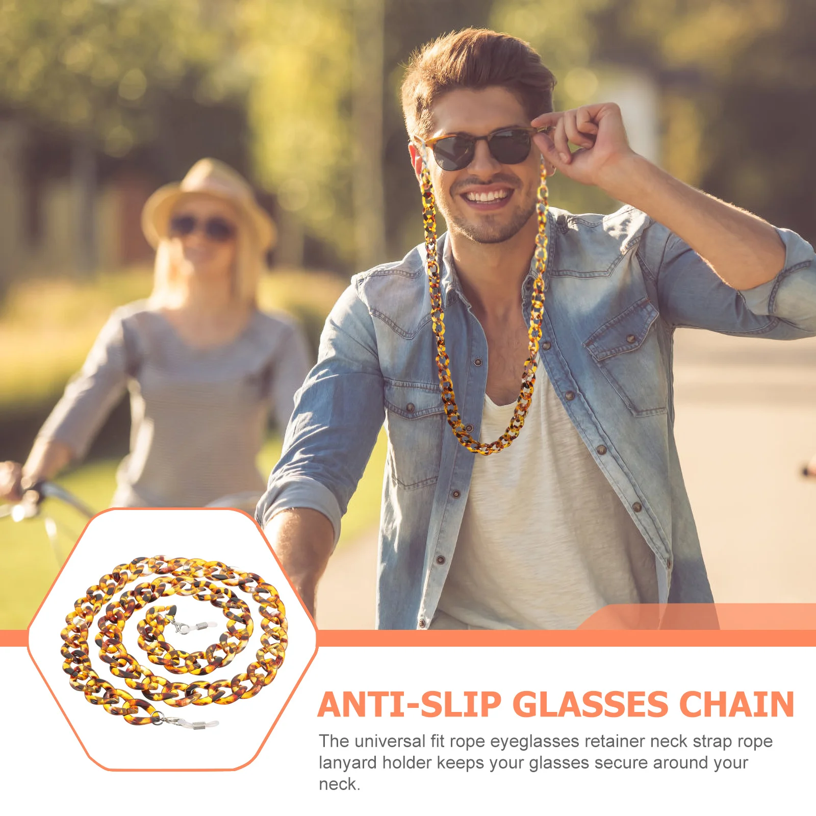 

Glasses Chain Eyewear Accessories Anti-slip Universal Fit Tortoise-shell Personalized PVC Secure Neck Strap Retainer Long Time