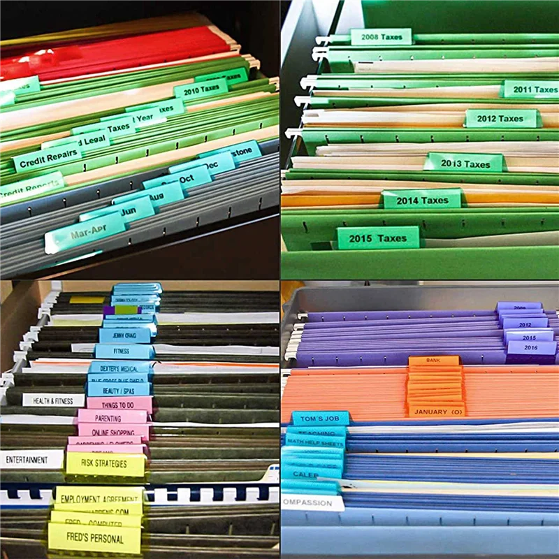

120 Pcs 2 Inch Hanging Folder Tabs And 240 Grids Inserts For Quick Identification Of Hanging Files Hanging File Inserts
