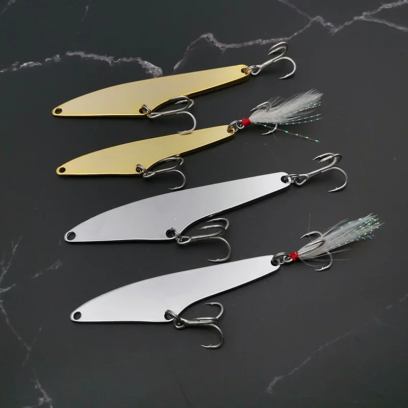 OUTKIT Chất Lượng Cao Dài Đúc 1 Cái 11g18g Kim Loại VIB Mồi Dụ Cá Jigbait Thìa Crankbait Quay Mồi Treble 2 móc Khóa