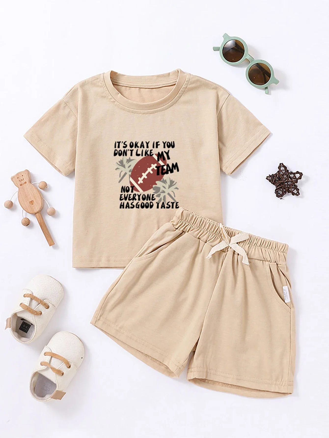 2024 new Baby short sleeve shorts set kids cartoon boy's and girl's print summer cute painting