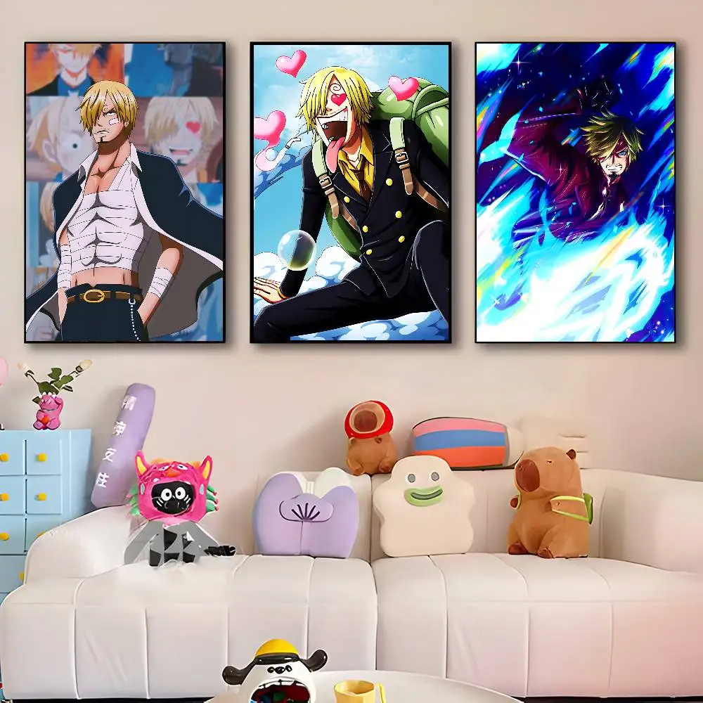 Anime O-One P-Piece Character Vinsmoke Sanji Posters HD Print Vintage Wall Art Decor for Home Study Room