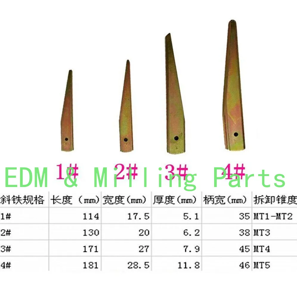 1Set (4pcs) CNC Milling Machine Part Drift Key Set Morse Taper 1, 2，3 & 4 For Bridgeport Mill Part