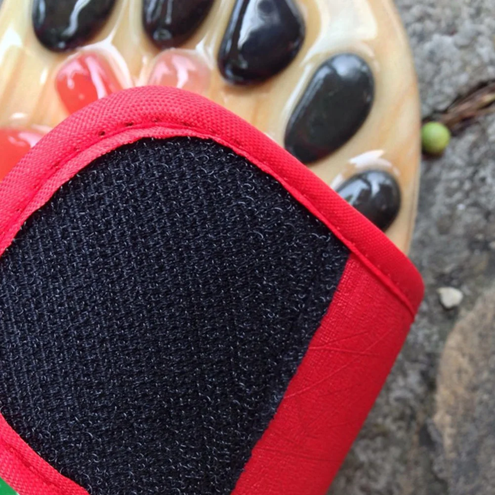 

1 Pair Massage Slippers Size 41-42 Red Pu Eva Cobblestone Design Foot Acupoints Relief Jade Insole Anti Fatigue Health Sandals