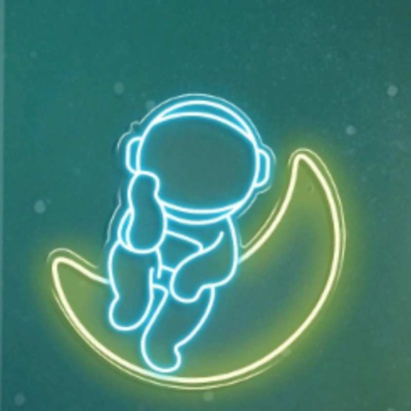 Neon lights, astronauts, starry sky atmosphere lights, bedroom decoration lights, bar lighting, atmosphere lights