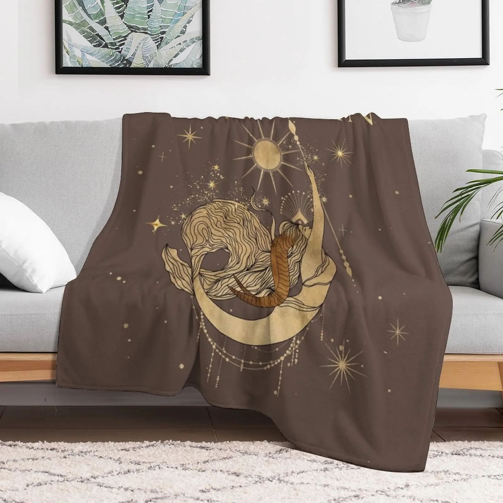 Capricorn zodiac woman Throw Blanket Shaggy Hairys Plush Luxury St Blankets