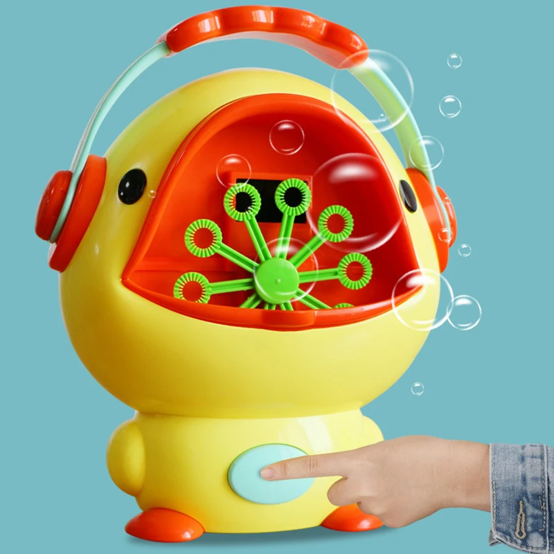 Baby Bubble Machine Automatic Duck Bubble Maker Bubble Blower Toy Electirc Soap Maker Outdoor Kids Toys For Children Gifts