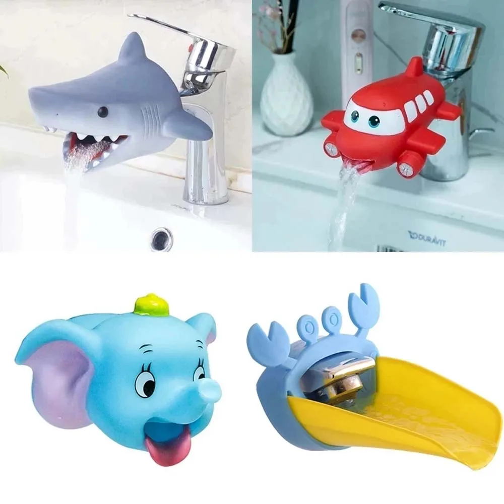 NEW Cute Animal Faucet Extender Kids Water Tap Saving Cartoon Faucet Tool Help Washing Hands Bathroom Bath Toys Kitchen Tap Tok