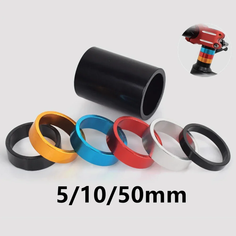 5/10/50mm Adjustment Aluminum Alloy Bike Bicycle Fork Washer Stem Headset Spacers Raise Handlebar Ring Bike Cycling Accessories