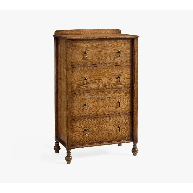 My Home French Contemporary 4 Drawer Solid Oak Drawer Cabinet Modern Luxury Bedroom Furniture Storage