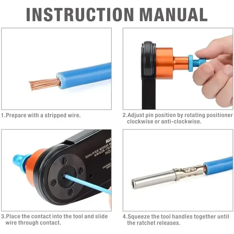 Brand For IWISS HDT-48-00 Adjustable Pin Crimping Plier Crimp Tool for Size 14,16,20 Solid Contact Work with Deutsch