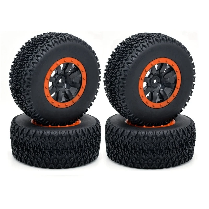 4Pcs Short Course Tires Wheel for 1/10 RC Terrain Truck Traxxas Slash VKAR 10SC ZD Racing DBX-10 RC Car Upgrade Parts,7543