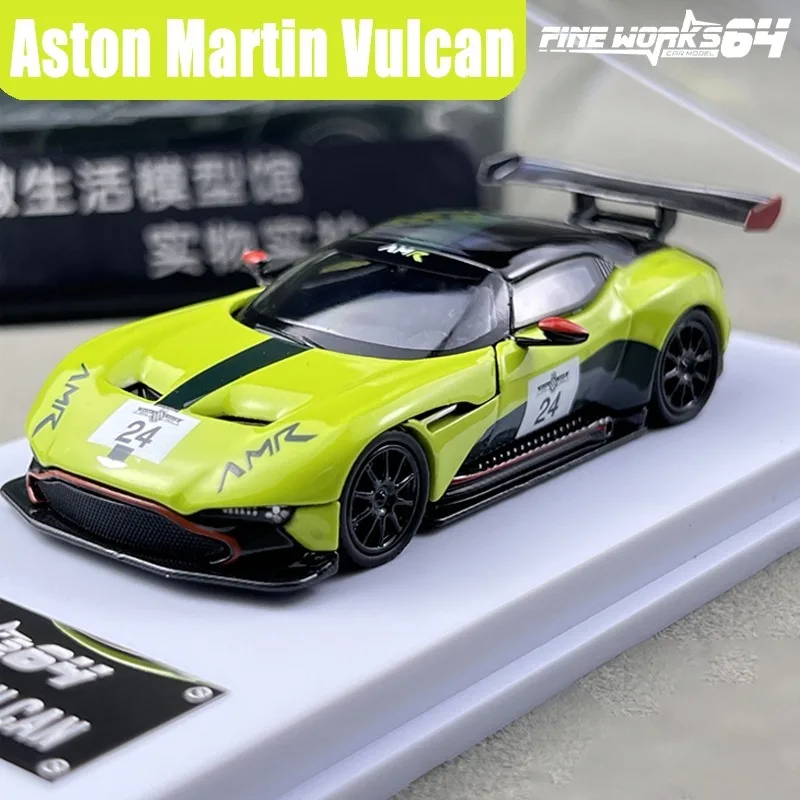 Fine Works 1/64 Aston Martin Vulcan Alloy Motor Vehicle Toy Die-casting Metal Model Collection Boy Christmas Gifts