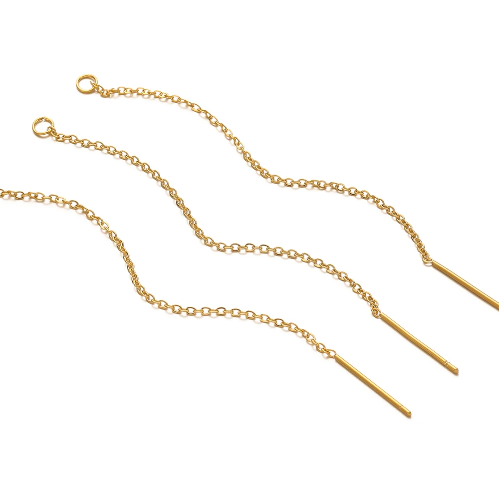 

10pcs/lot Stainless Steel Long 8cm Chain Ear Line Earrings for DIY Jewelry Simple Earrings Necklaces Accessories Making Crafts