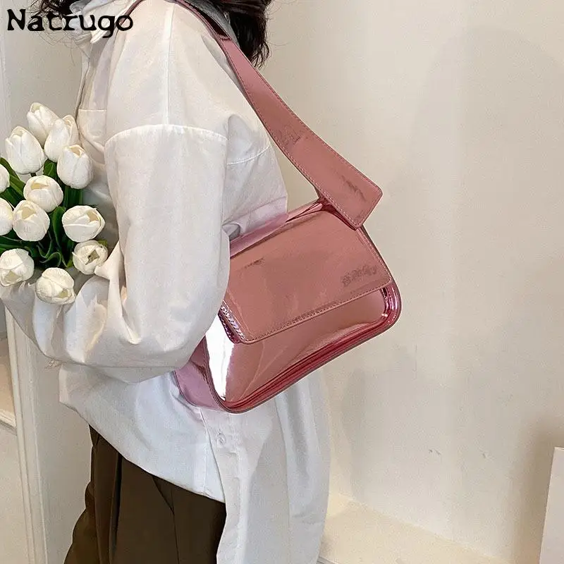 Silver Chic Women Armpit Bag 2023 Brand Luxury Designer Laser Female Shoulder Bags Party Clutches Trend Lady Purses And Handbags