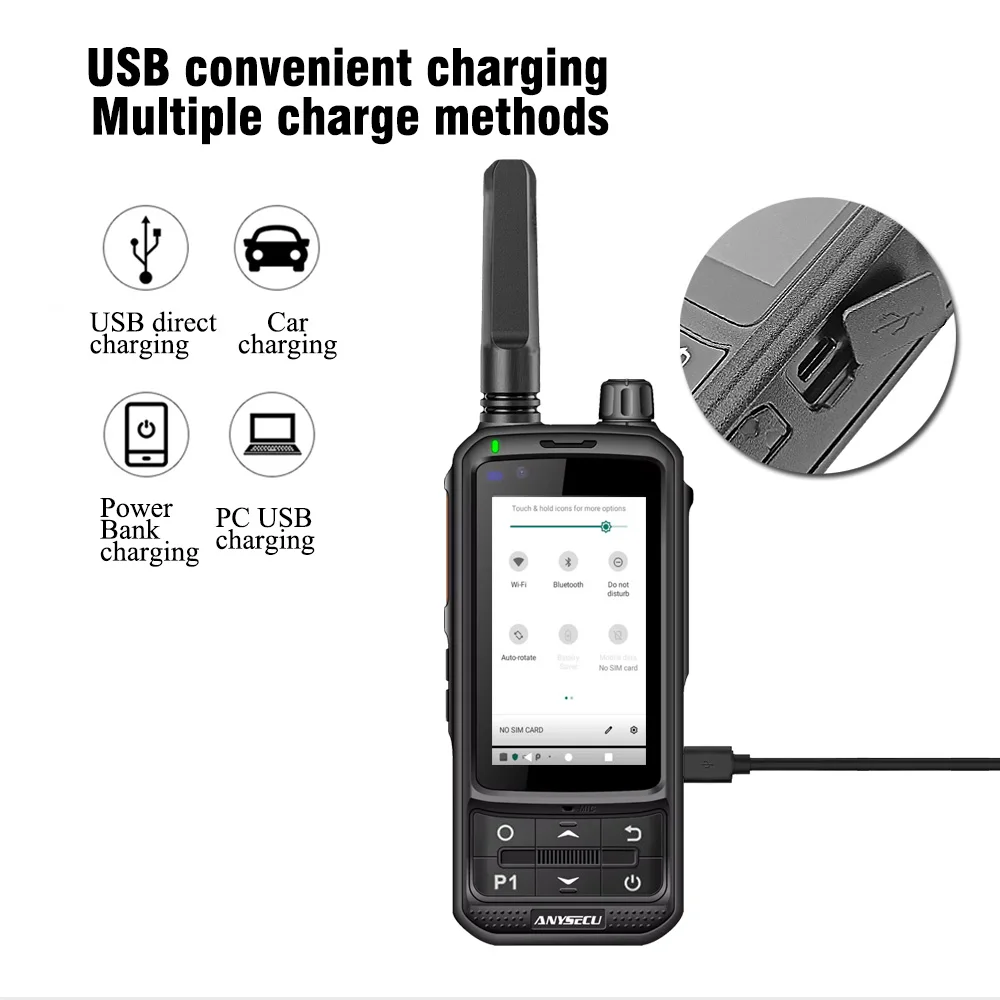 Anysec- walkie-talkie de red 4G, Radio A970S, Android 9,0, LTE, PTT, POC, teléfono móvil, Compatible con Zello real-ptt pocstar