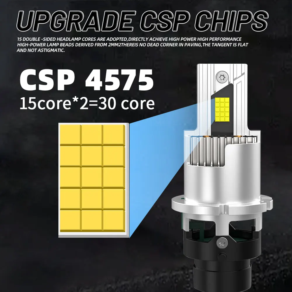 Infitary D2S LED Wireless Play and Plug Car LED Headlight Bulb D4S Auto Headlamp Automotive Repair Update Xenon HID D2R D4R