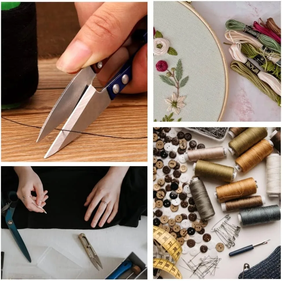 4 Stück Fadenschneider, Nähscheren, Trimmzangen, U-förmiger Garnschneider für Stickerei, Kreuzstich, Nähen, Basteln (Farbe zufällig) – Detail 7