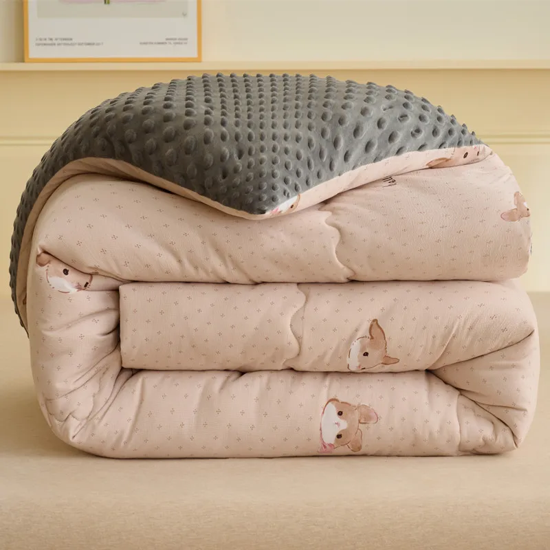 

Зимнее одеяло Waable из бархатной ткани, для взрослых, односпальное/двуспальное, теплое, приятное для кожи, с наполнителем из полиэфирного волокна, весна-осень