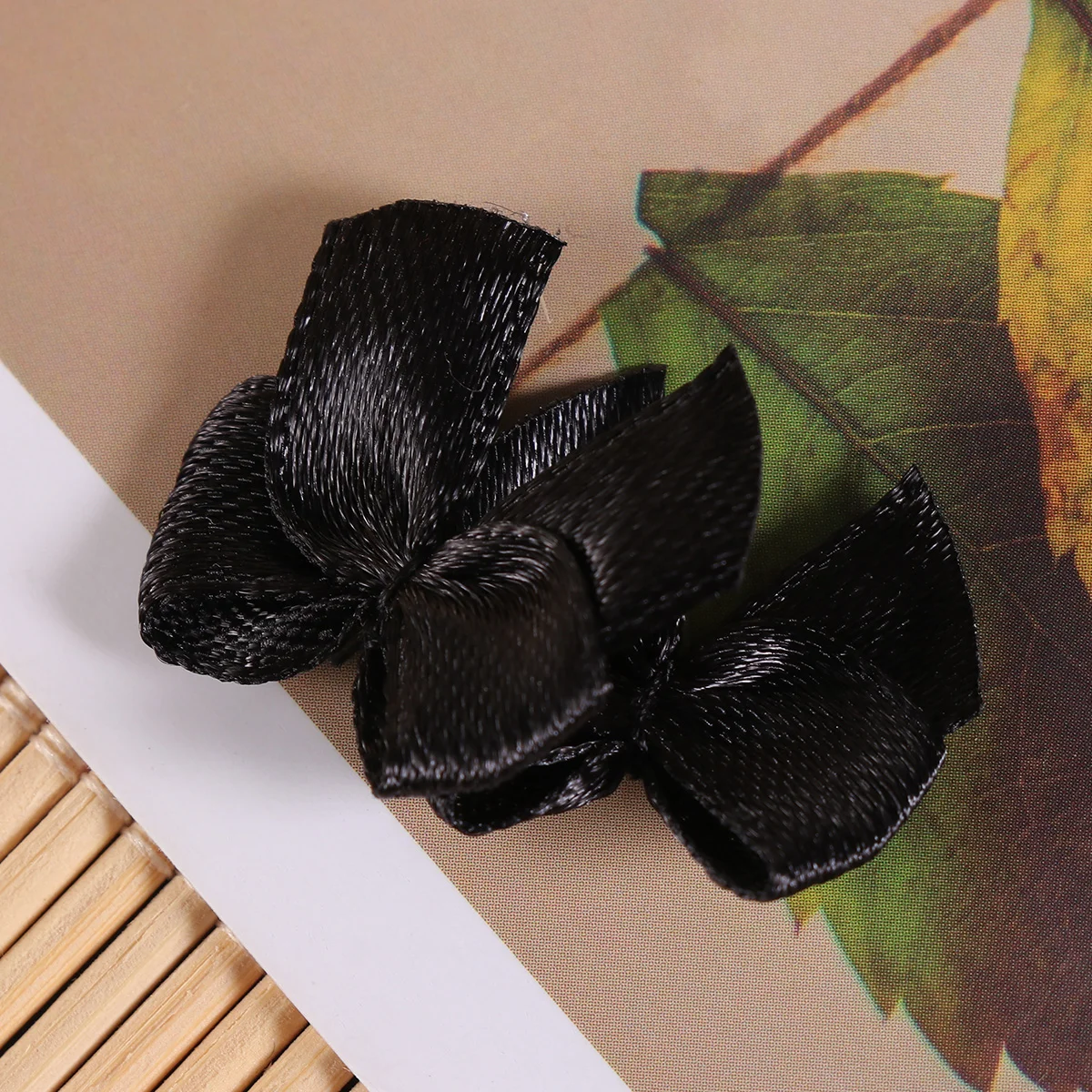 100 Pcs Crafts Ornaments Ribbon Bows Gift Handmade Hair Accessories Bowknot Design Black