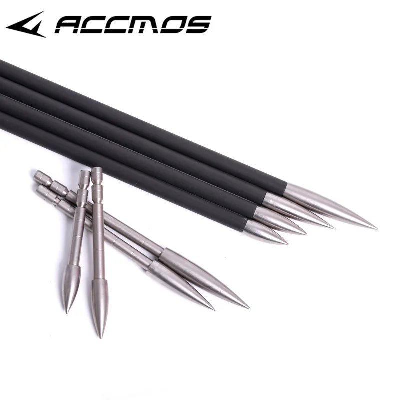 12pc Archery ID 4.2mm 80/100/120/150/170/200gn Arrow Head  Target Arrow Tip Stainless Steel Bullet Point Tip