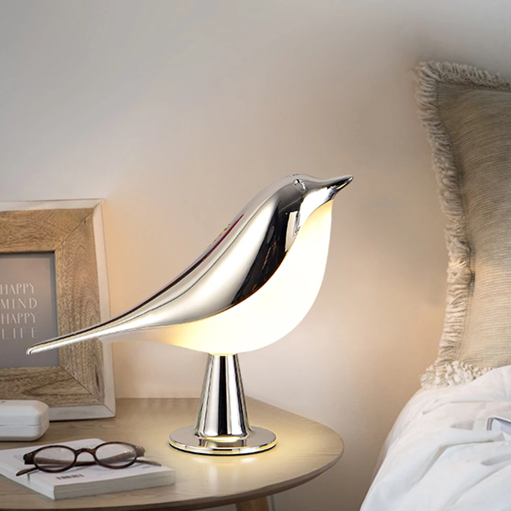 LED Emergency Light Touch Sensor Magpie Shape Nightstand Lamp 3 Level Brightness Aroma Diffuser Function for Bedroom Home Office