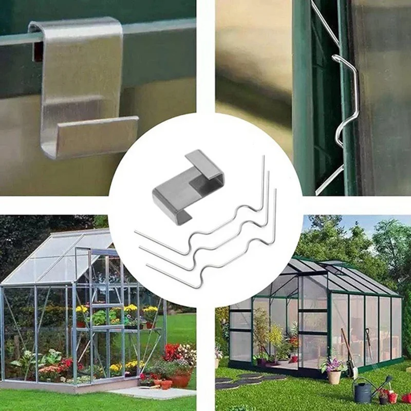 100Piece Greenhouse Glass Pane Clips Greenhouse W Wire Clips Glazing Z Type Clips Stainless Steel