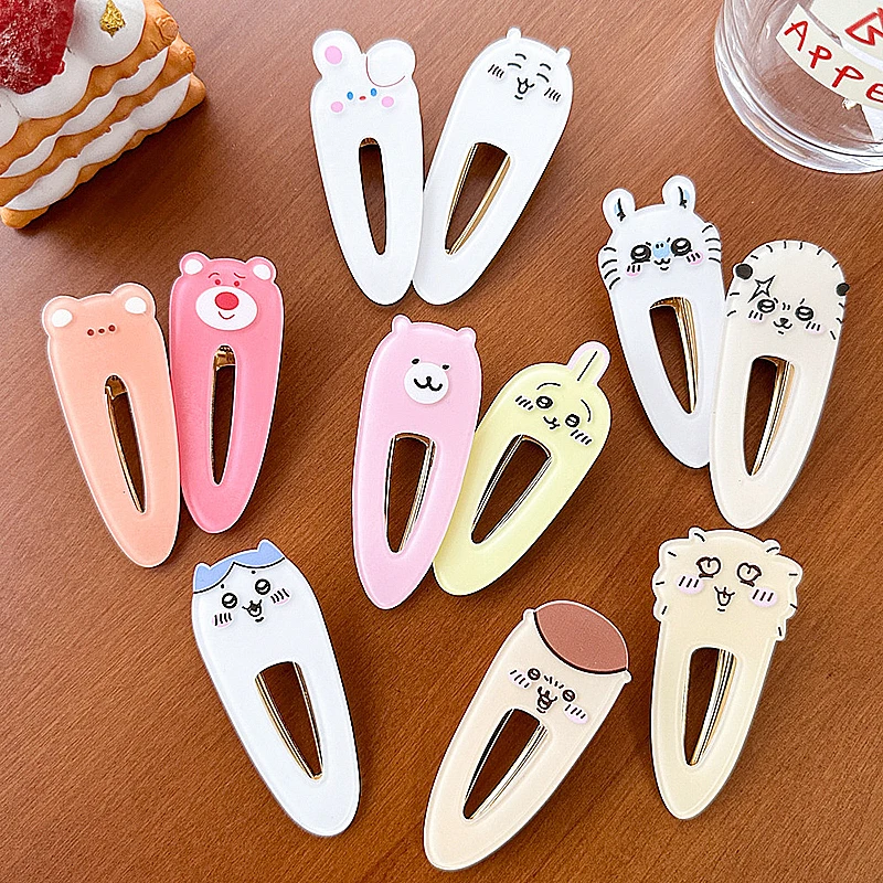 Miniso Hair Accessories Anime Figures Hachiware Chiikawa Cute Headwear Usagi Hairpins Cartoon Hair Clips Fashion Barrettes Gifts