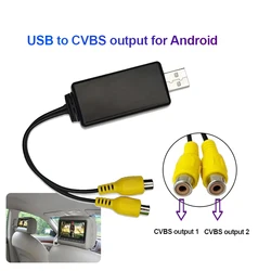 USB to CVBS RCA Video Output Adapter Box Interface Connect to Monitor Display Device for Android Radio Multimedia