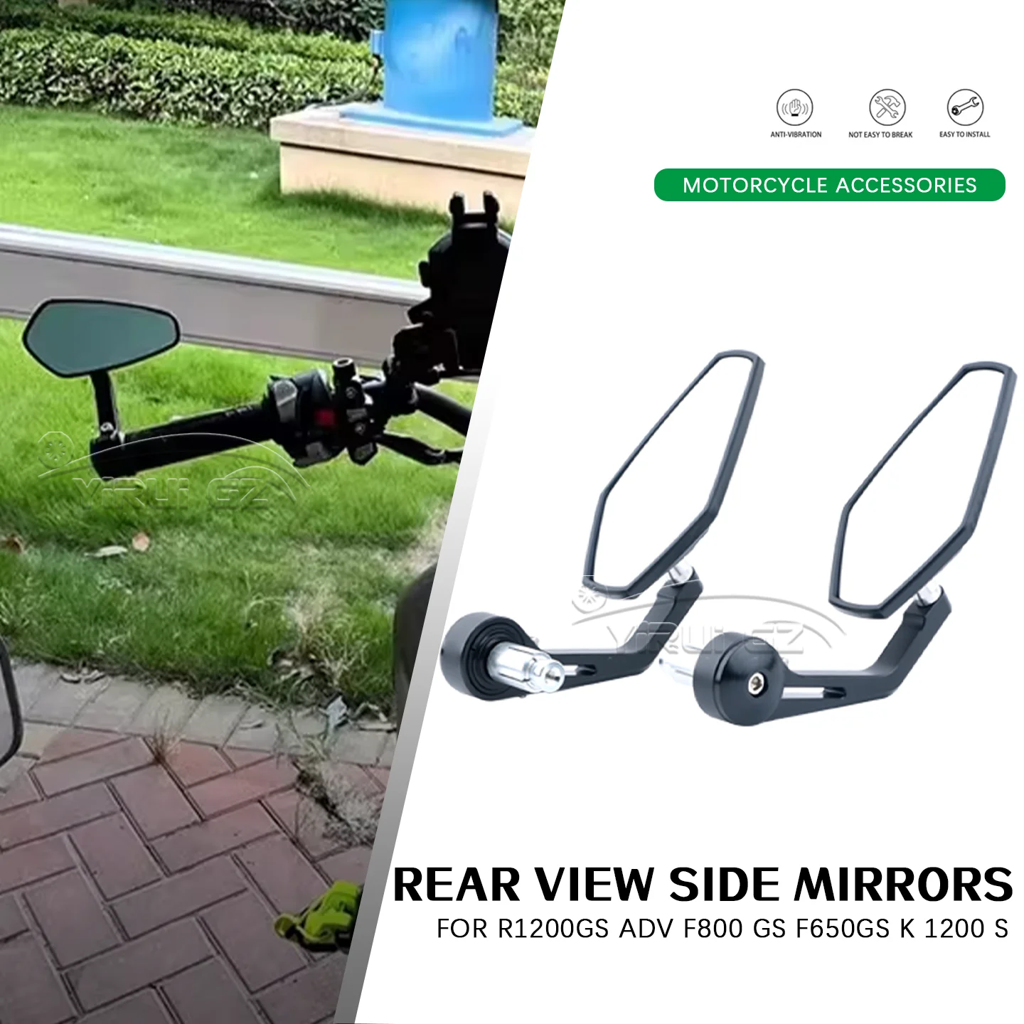 

FOR R1200GS Adv F800 650GS K1200 Motorcycle Mirror 7/8"Handlebar End Rearview Mirror Side View Mirror Motorcycle Rearview Mirror