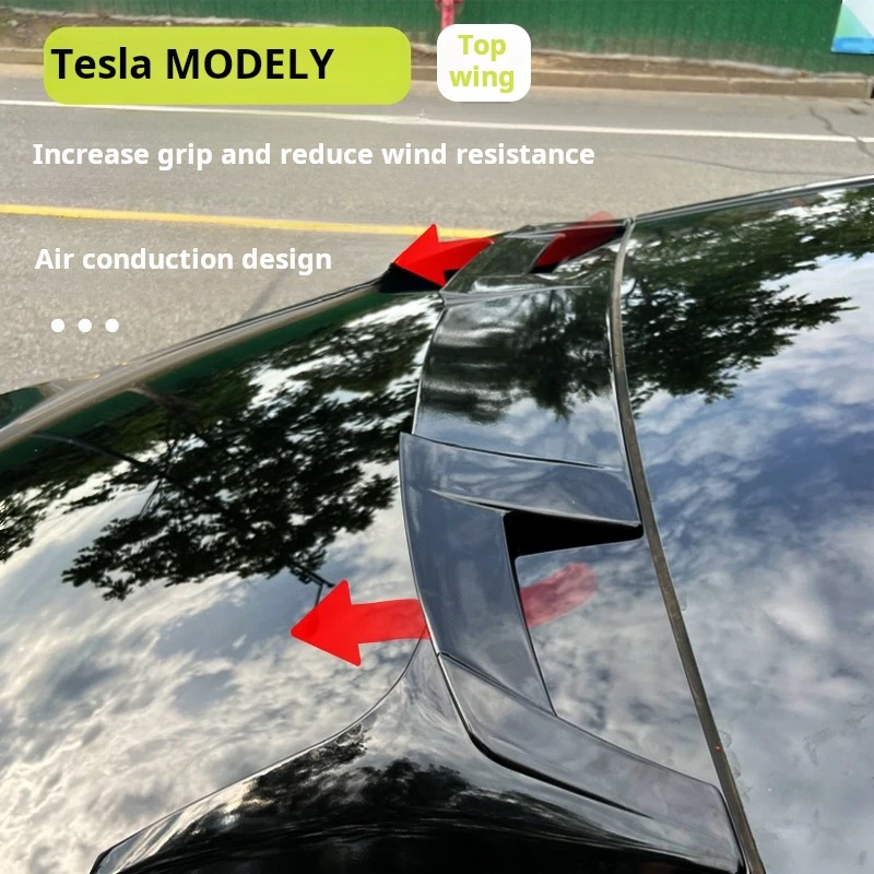 For Tesla Model Y Tesla Model 3 Highland Rear Spoiler Wing Trunk Lid Car Sport Wings Black Carbon Exterior Tuning Accessories