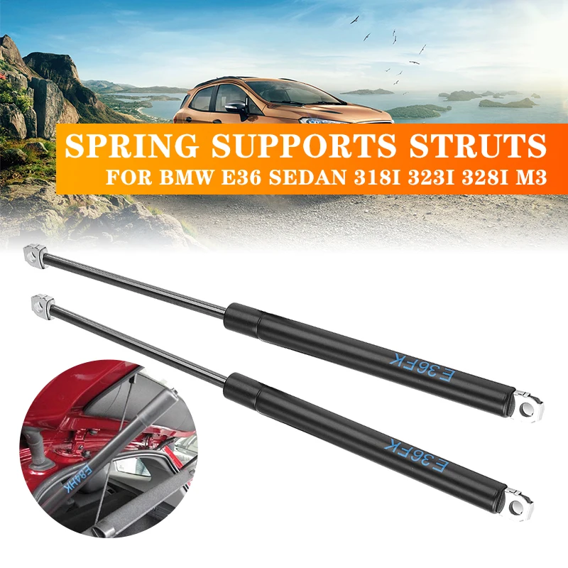 2pcs Car Front Bonnet Hood Lift Pneumatic Spring Support Rod Shock Struts 5123196085 For BMW E36 Sedan 318i 323i 328i M3