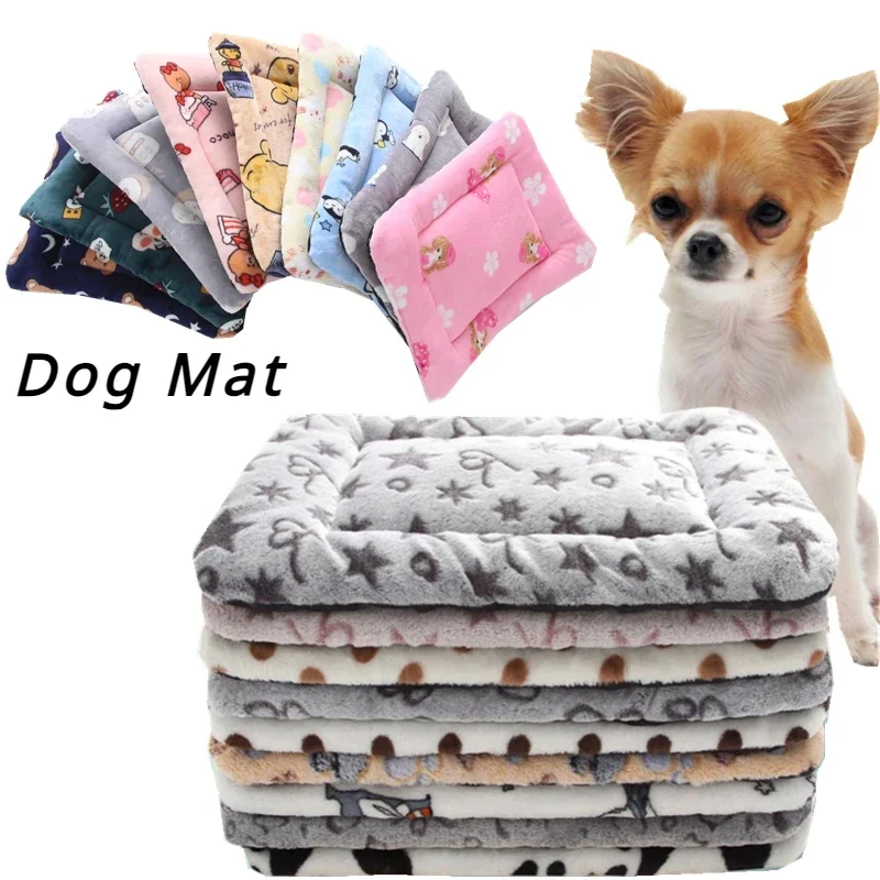 Warm pet sleeping mat dog thickened cat mat soft blanket pet kennel double-sided non-slip dog bed sofa mat home carpet，puppy pad