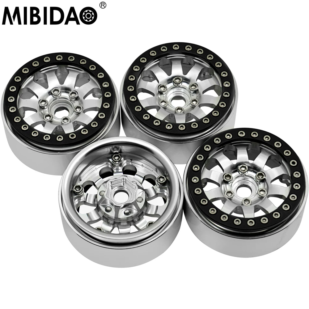 

MIBIDAO Aluminum 1.9" Beadlock Wheel Rim For 1/10 RC Rock Crawler Axial SCX10 90027 90046 RR10 Wraith D90 D110 Parts