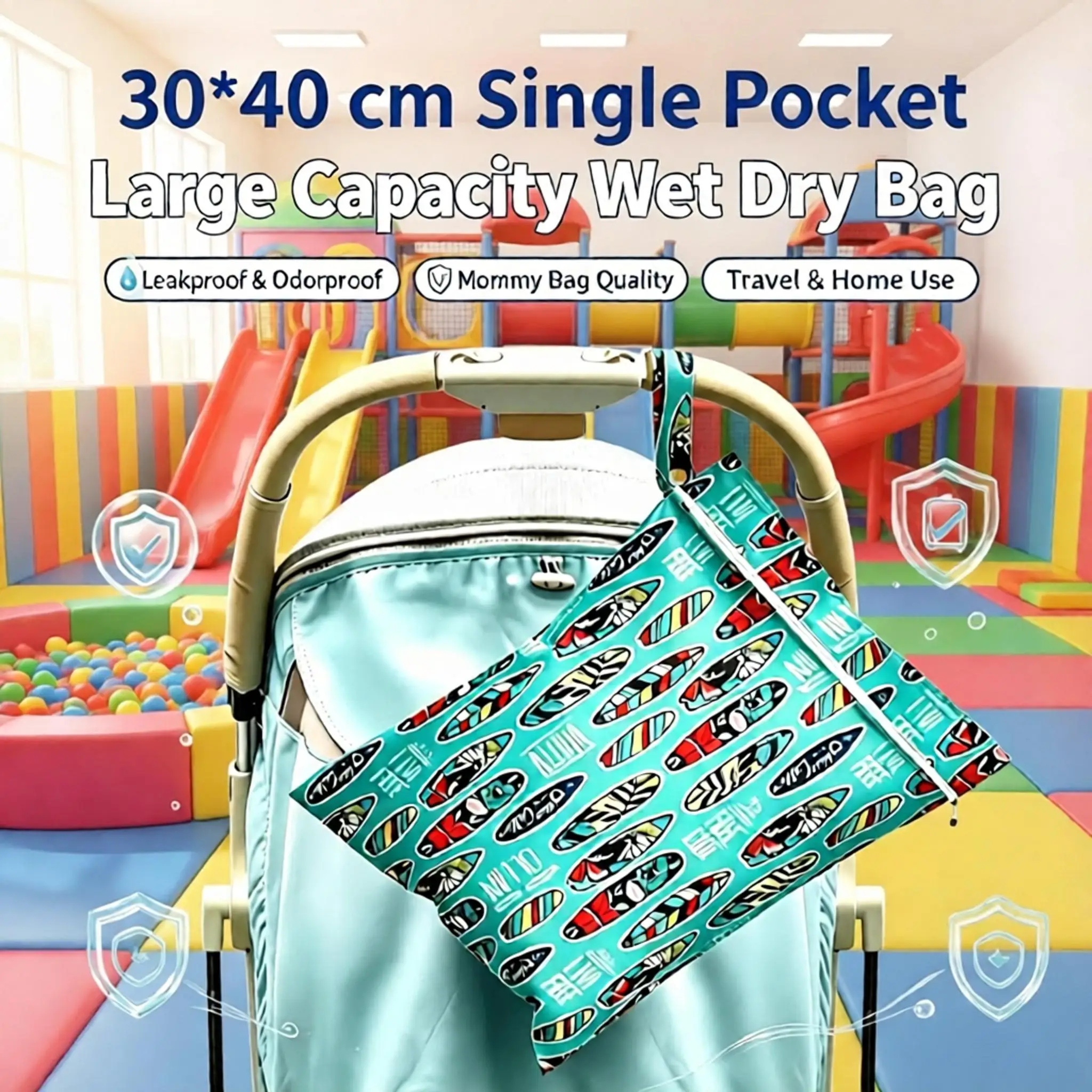 Large Capacity Waterproof Wet Bag Single Pocket Portable Washable Storage Pouch For Home Outdoor Activities