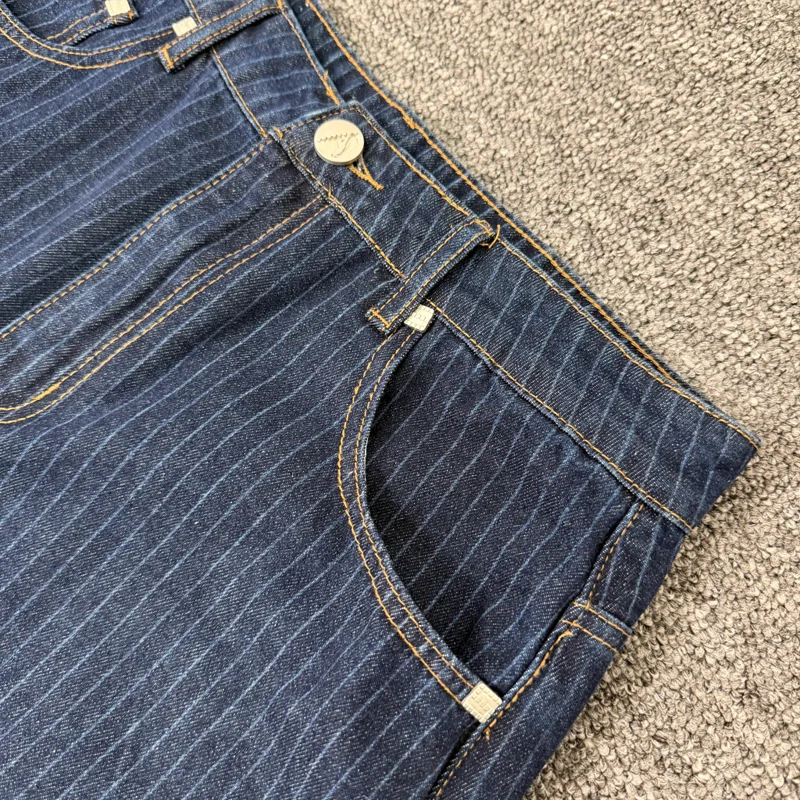 2026 جديد كل مباراة عادية Derschutze الجينز سلسلة المطرزة طباعة الرجعية الخشنة القماش عالية الجودة Derschutze بنطلون جينز #5