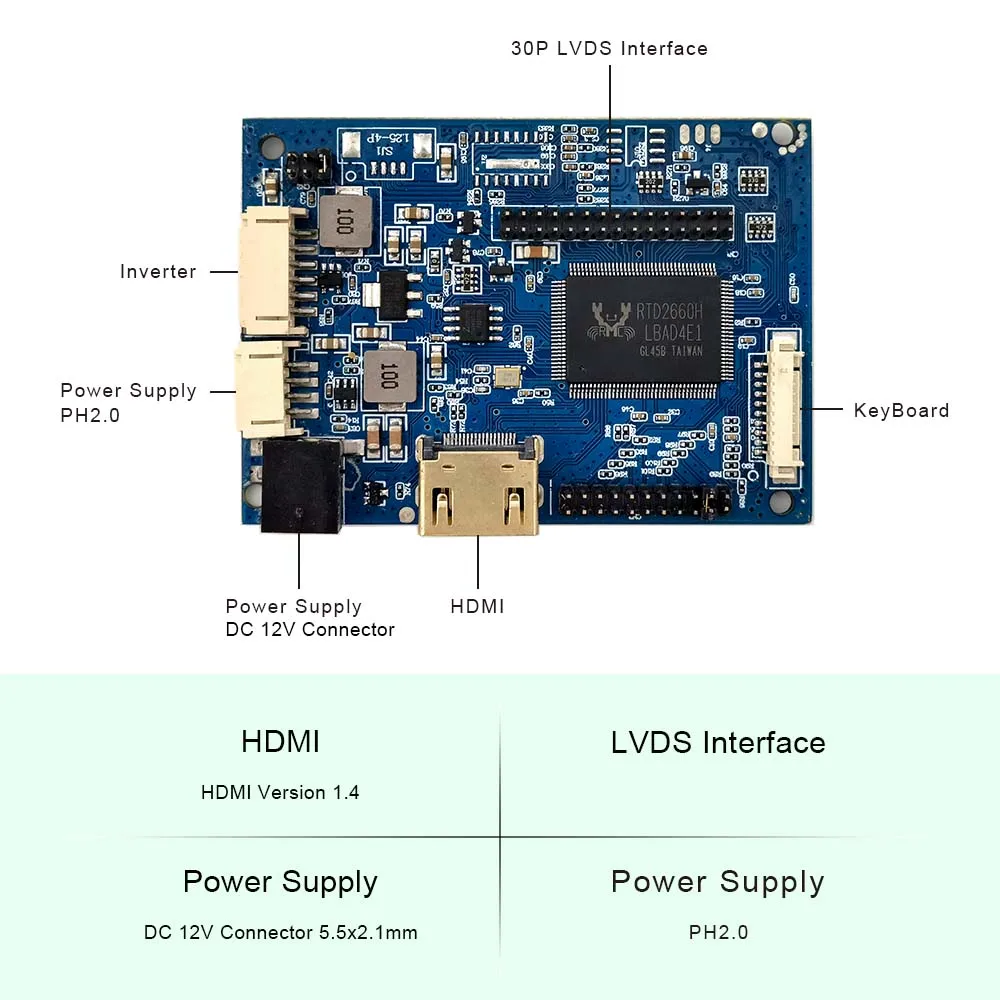 HD-MI LCD Controller Board for 14nch 15.6inch 1366x768 LTN140AT02 N140B6 HSD140PHW1 LP140WH1 LTN156AT17 LP156WH4  B156XW04