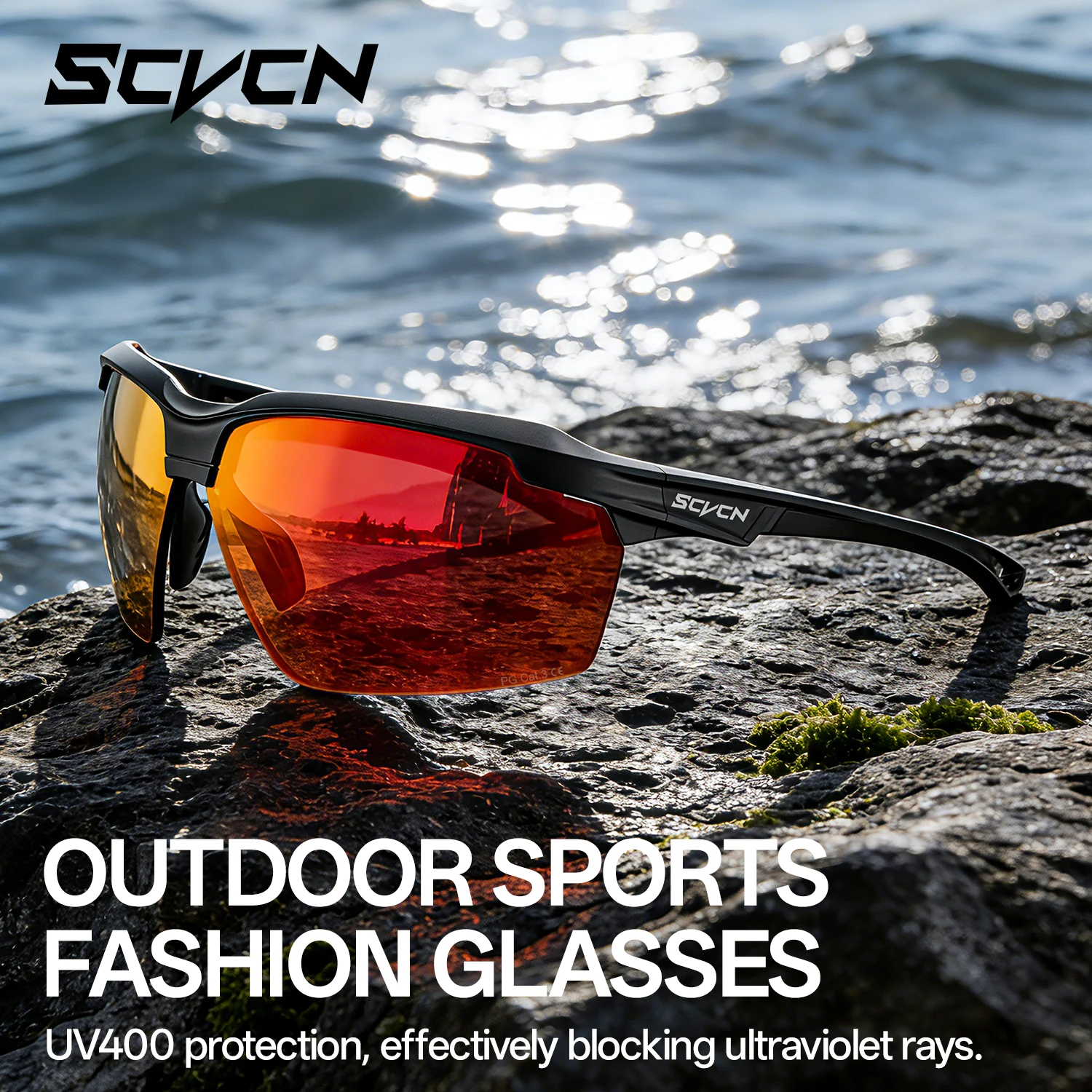 SCVCN Outdoor Polarisierte Wanderbrille Angeln Radfahren Brille UV400 Fahrrad Laufen Camping Schutzbrille MTB Herren Damen Sportbrille